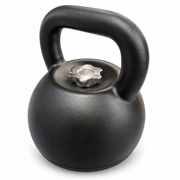X-RIVAL adjustable kettlebell, unbranded rear three-quarter view