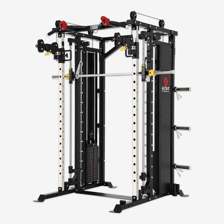 Altas Strength Smith Machine Smith Machine Pin-loaded Weights Stack Strength Trainer Home Gym with Pulley System AL-3087B