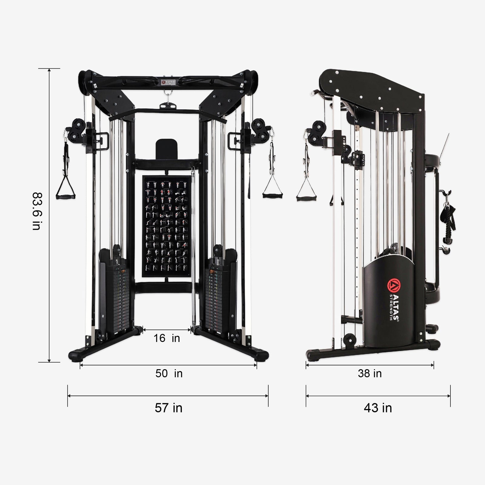 ALTAS AL-3073 Function Trainer – 180 kg Weight Stack Home Gym Machine