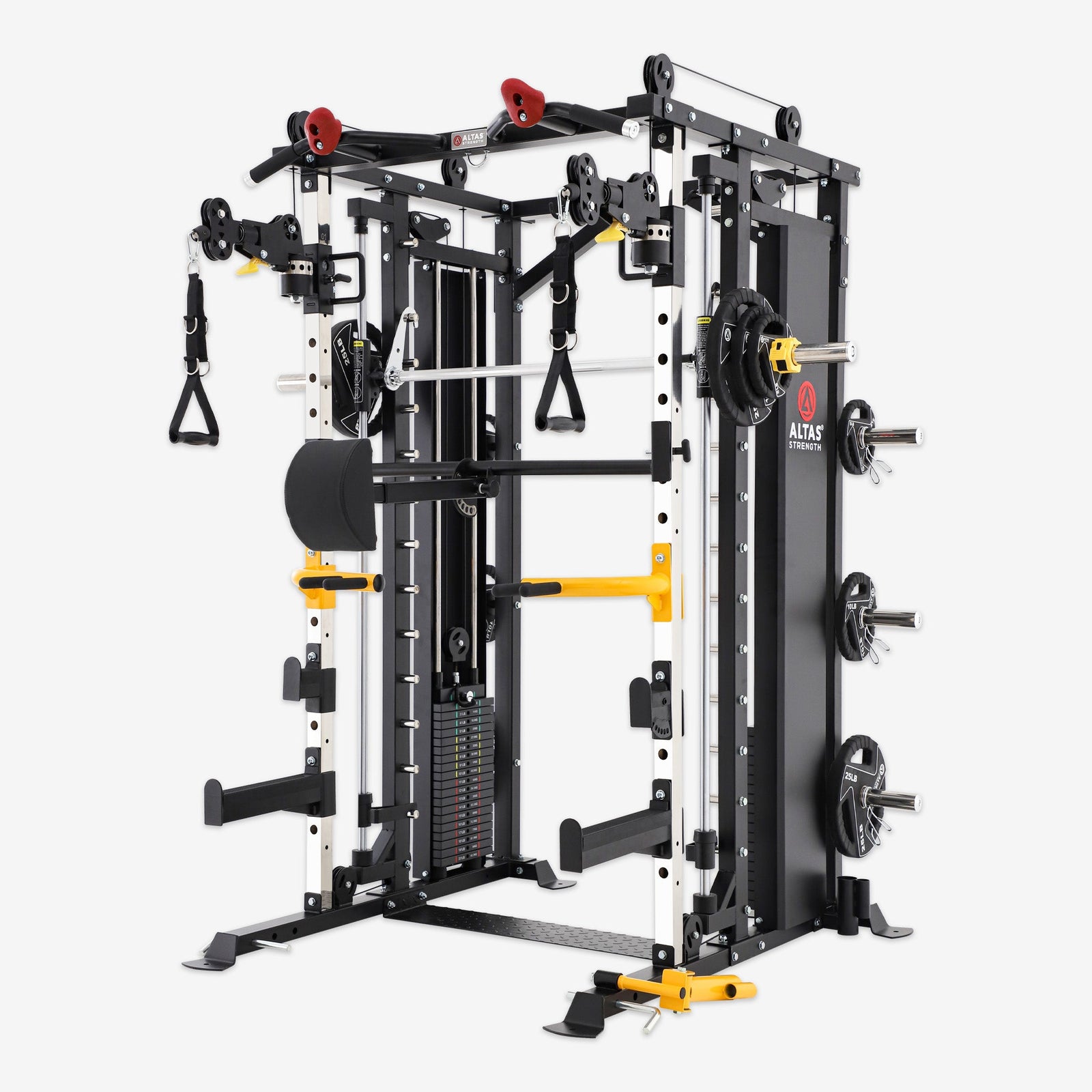 Altas Strength Smith Machine Pin-loaded Weights Stack Strength Trainer Home Gym with Pulley System AL-3087B