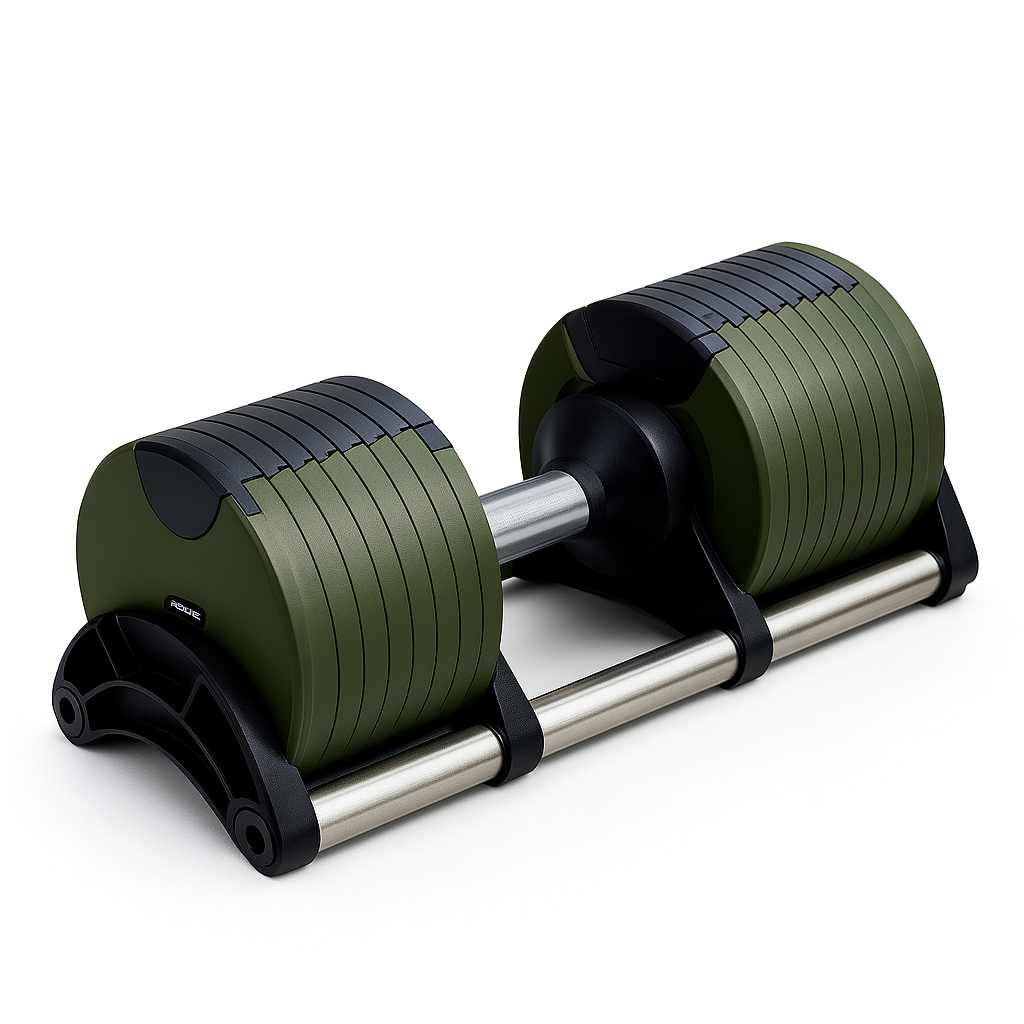 Nuo Style Adjustable Dumbbells set, 90LB total, compact design, ideal for strength training and home gym use.