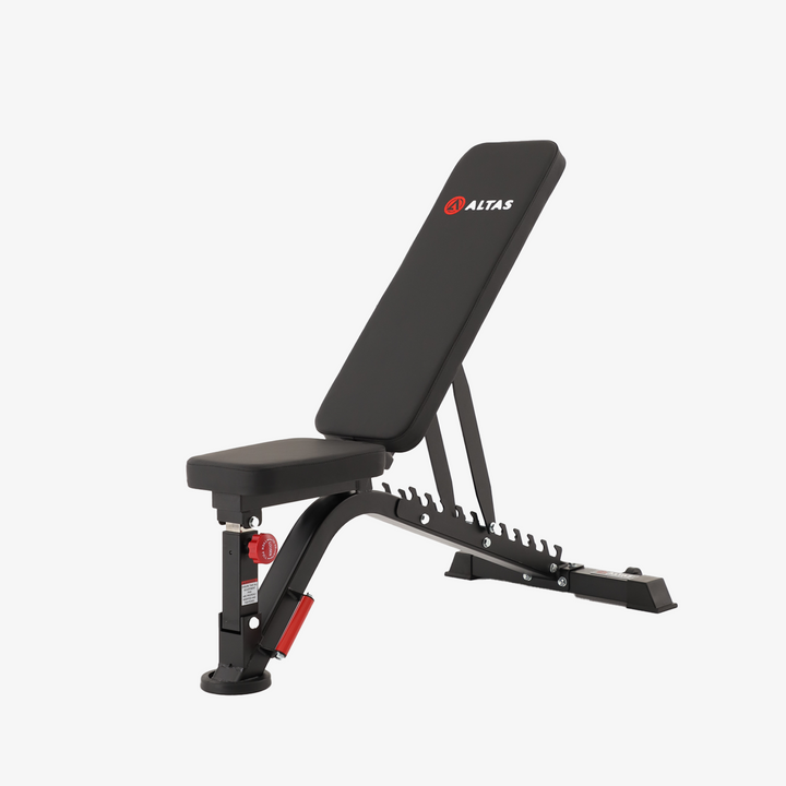 ALTAS AL-4030 bench shown with its adjustable backrest and seat.