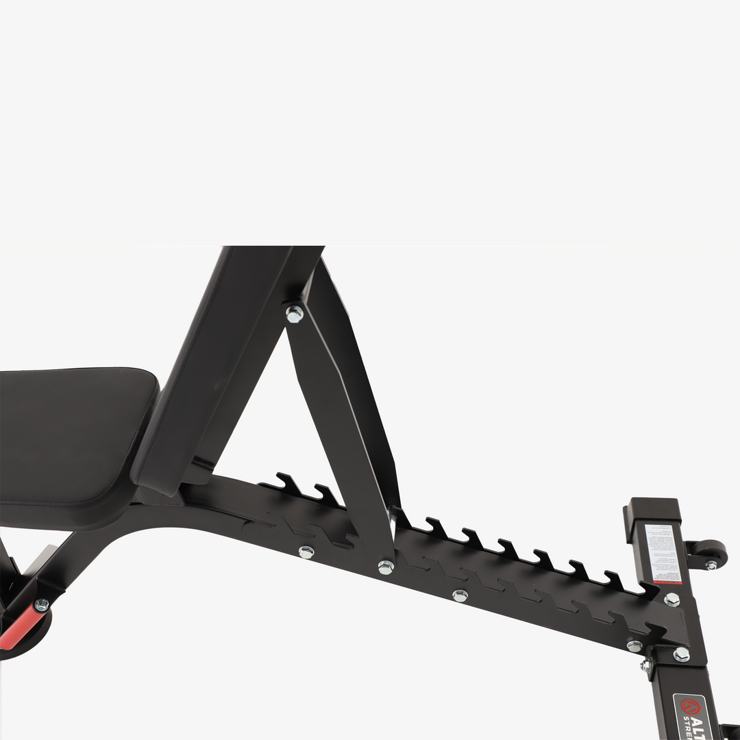 ALTAS AL-4030 adjustable bench in a strength-training position.