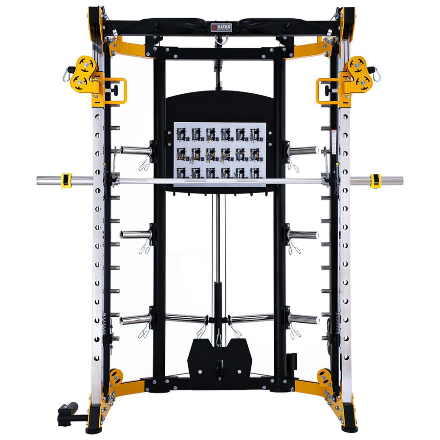 Altas AL-3059 Smith Machine with sturdy frame, perfect for home or commercial gym use in Canada, offering versatile workouts.