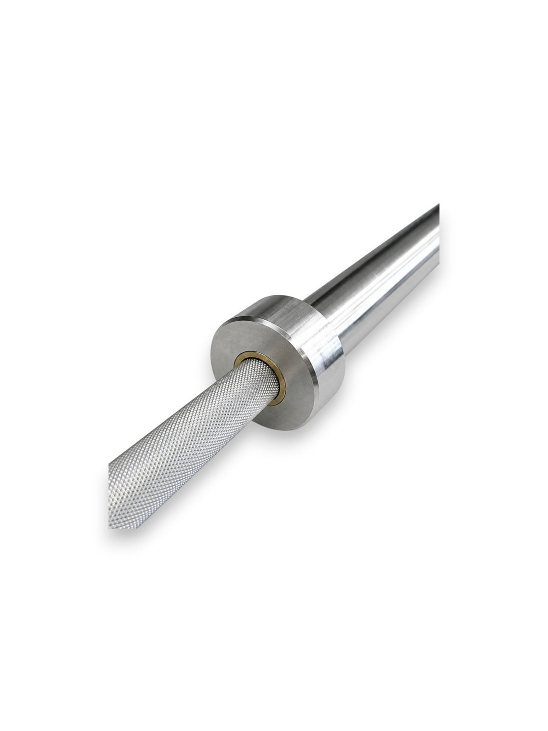 Apex Series competition barbell hard chrome sleeve and bearing detail