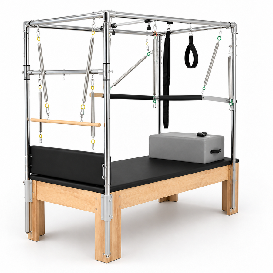 Cadillac Pilates Reformer with Trapeze Table - rear three-quarter view