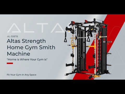 Altas Strength Smith Machine Smith Machine Pin-loaded Weights Stack Strength Trainer Home Gym with Pulley System AL-3087B