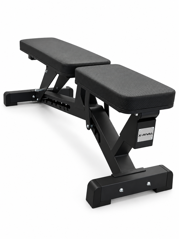X-Rival XRAB05 adjustable weight bench - flat three-quarter view with front badge
