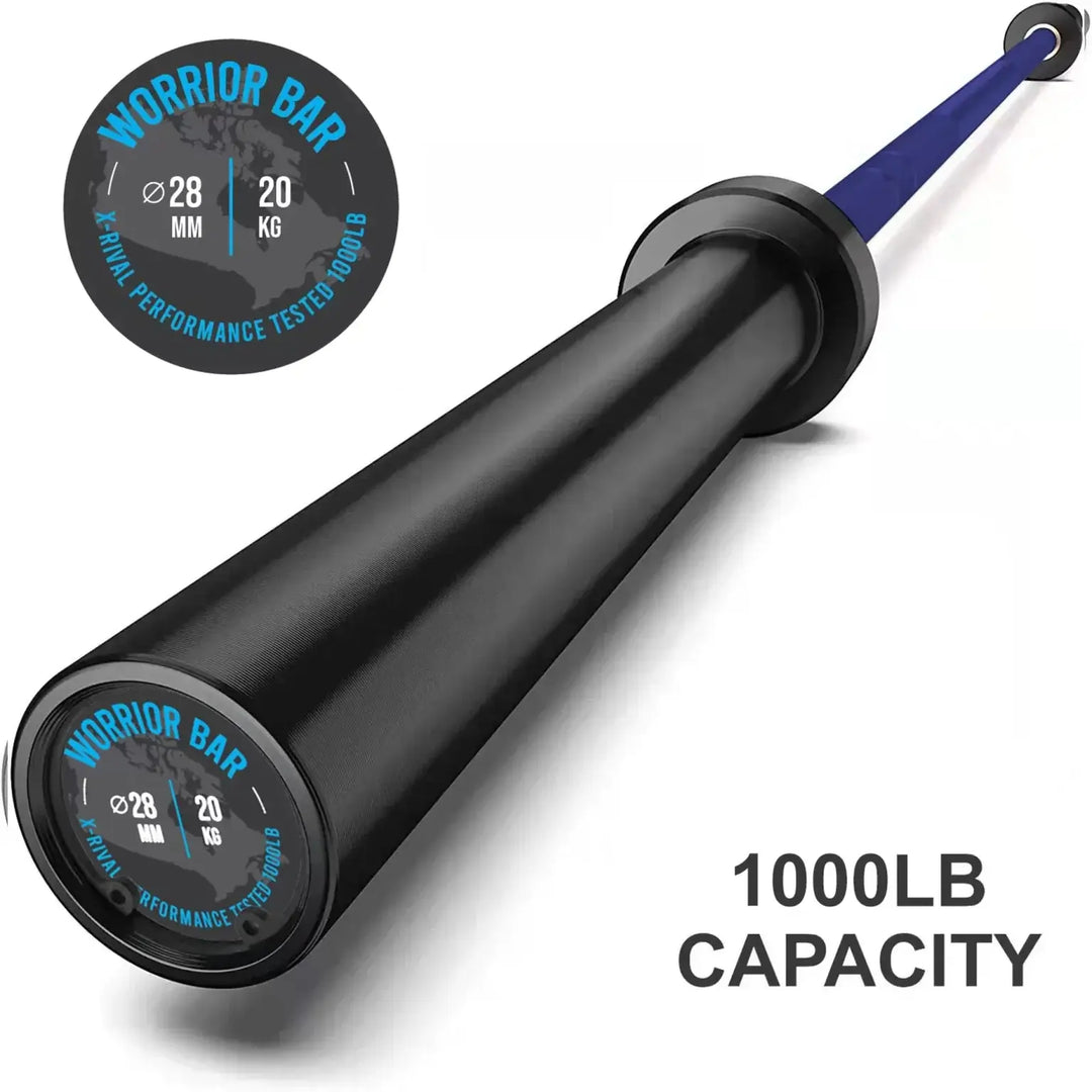 X-RIVAL Warrior 1.0 Olympic Bar 7ft with 1000lb capacity and durable Cerakote finish for strength training.