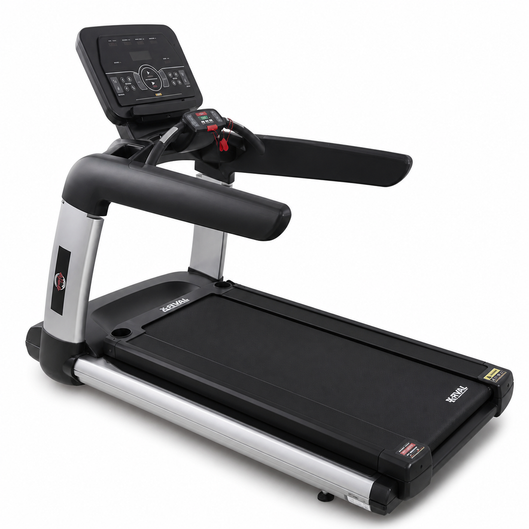 X-Rival full commercial treadmill with wide running deck and LED console on a white background