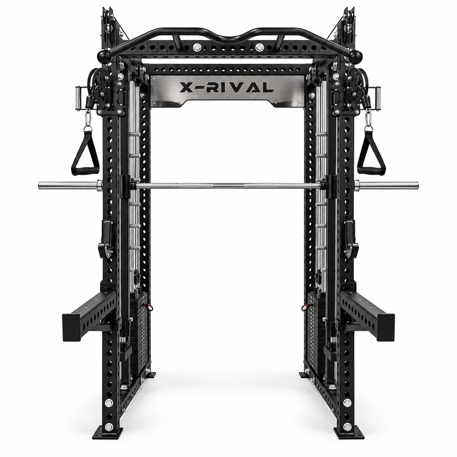X-Rival XRSF11 multi-function Smith machine in black, front view on a white background.