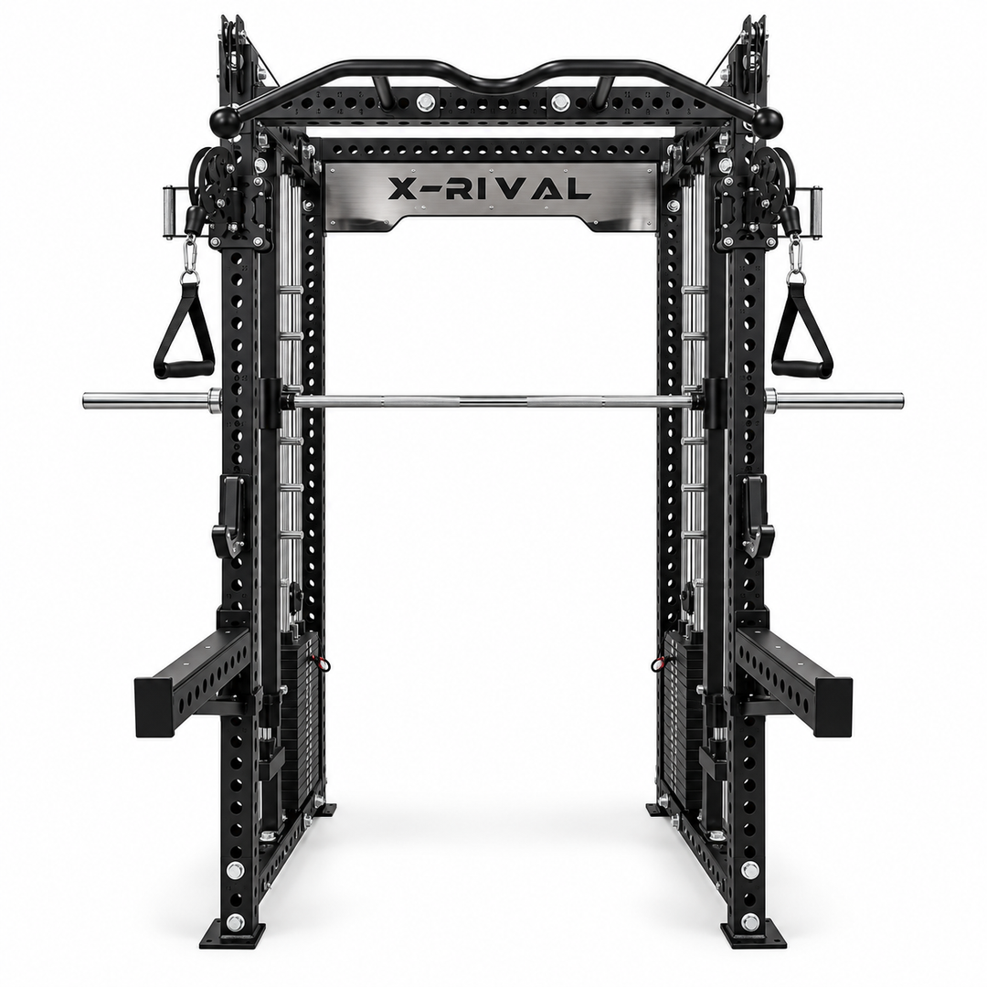 X-Rival XRSF11 multi-function Smith machine in black, front view on a white background.