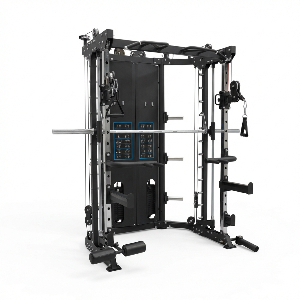 Black and gray weightlifting apparatus on a white background
